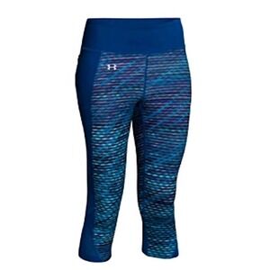 Under Armour Women's Capri Leggings‎ Blue Geometric Print Athletic Medium  E12